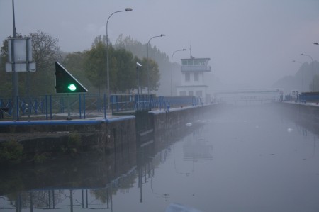 brouillard, écluse